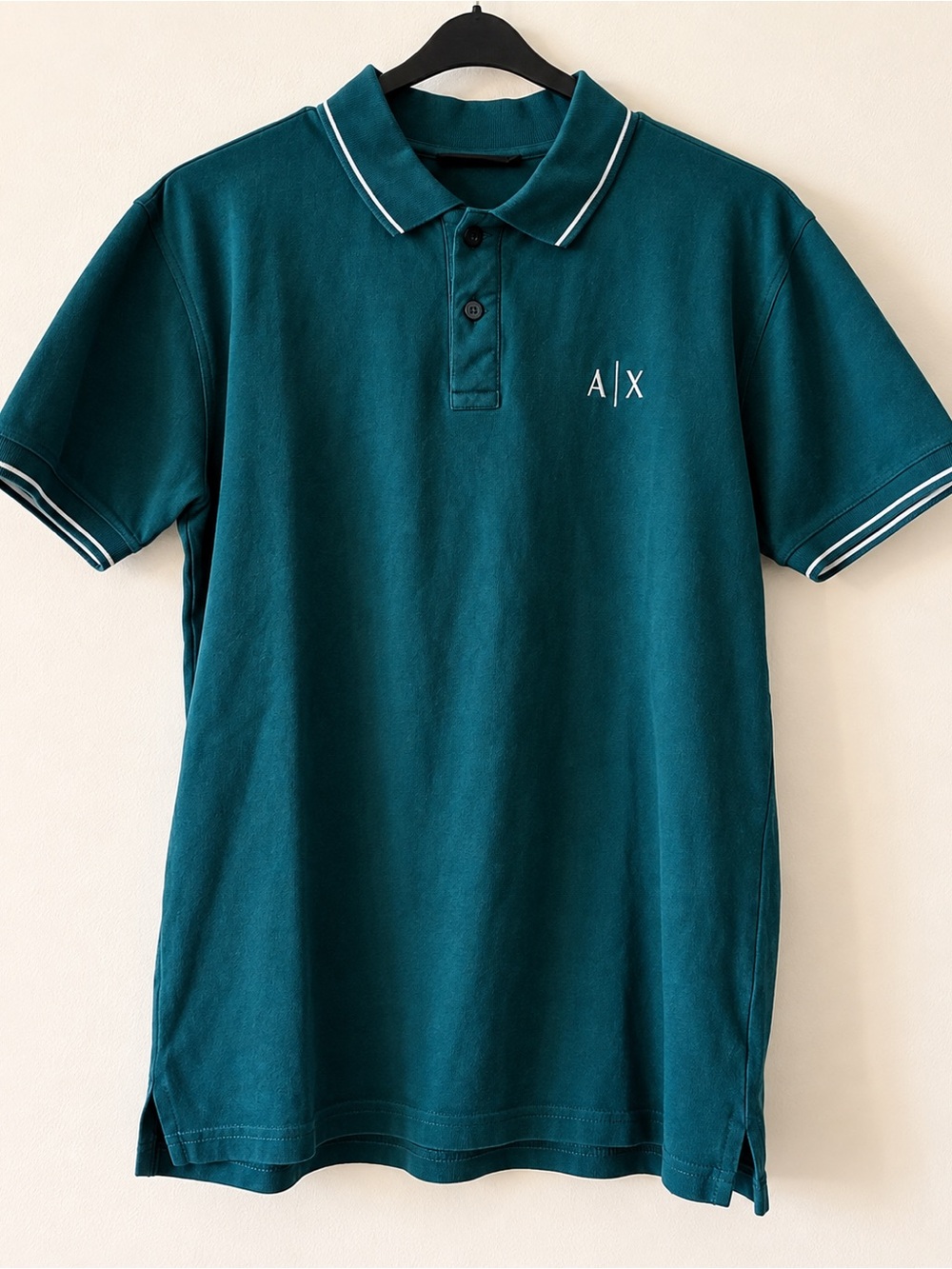 Armani Exchange A|X Men’s Teal Logo Cotton Polo Shirt Size L